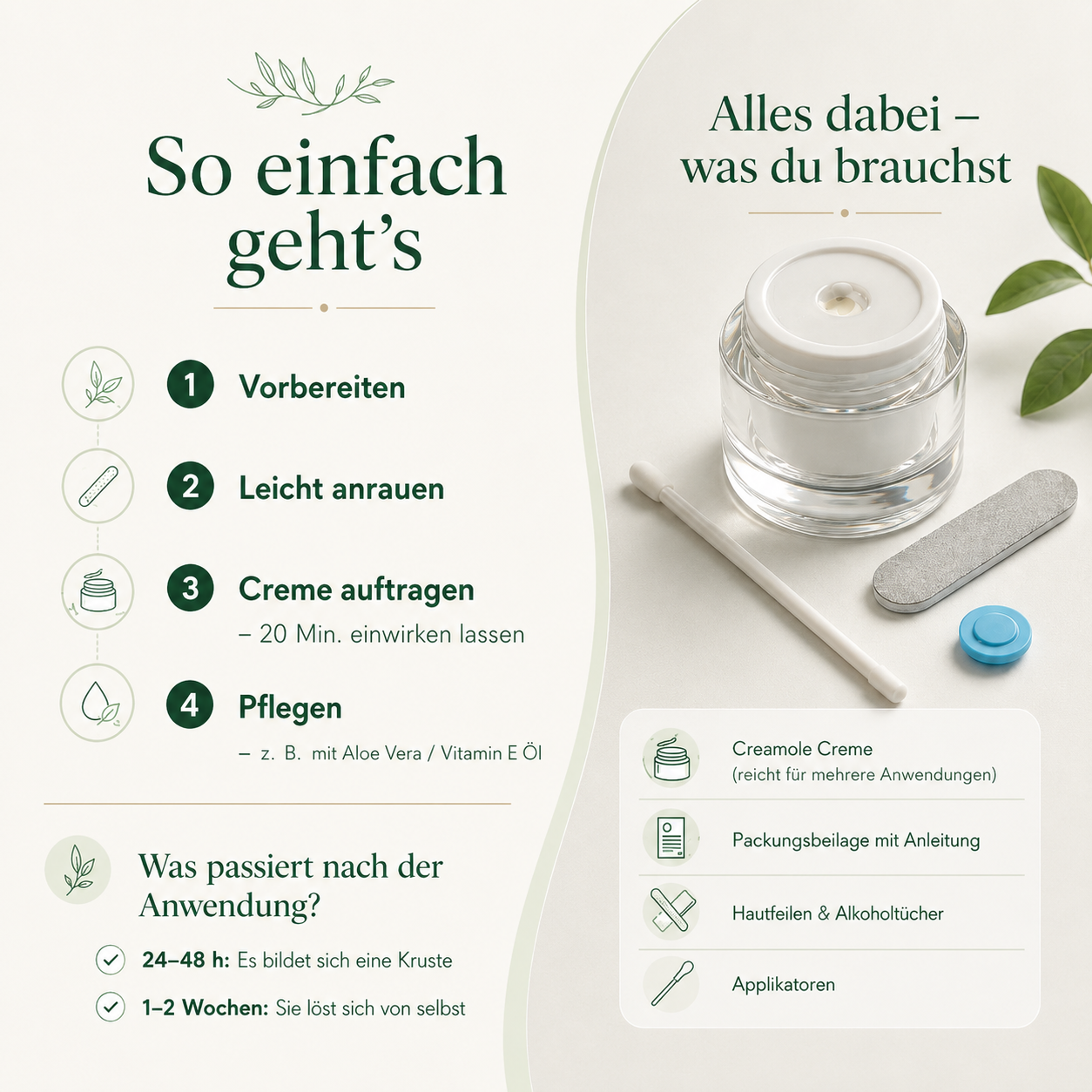 Creamole - Natürliche Creme zur Entfernung von Muttermalen, Leberflecken & Warzen